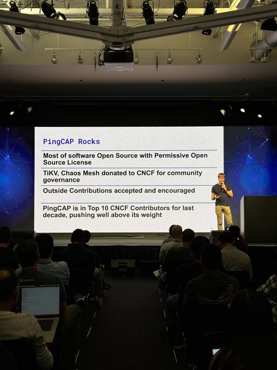 PingCAP's tweet photo. Peter Zaitsev's session on the "State of Open Source" at #HTAPSummit23 was a true eye-opener! Amidst the insightful discussion, Peter couldn't resist sharing why PingCAP rocks! https://t.co/cxZxU70zPi