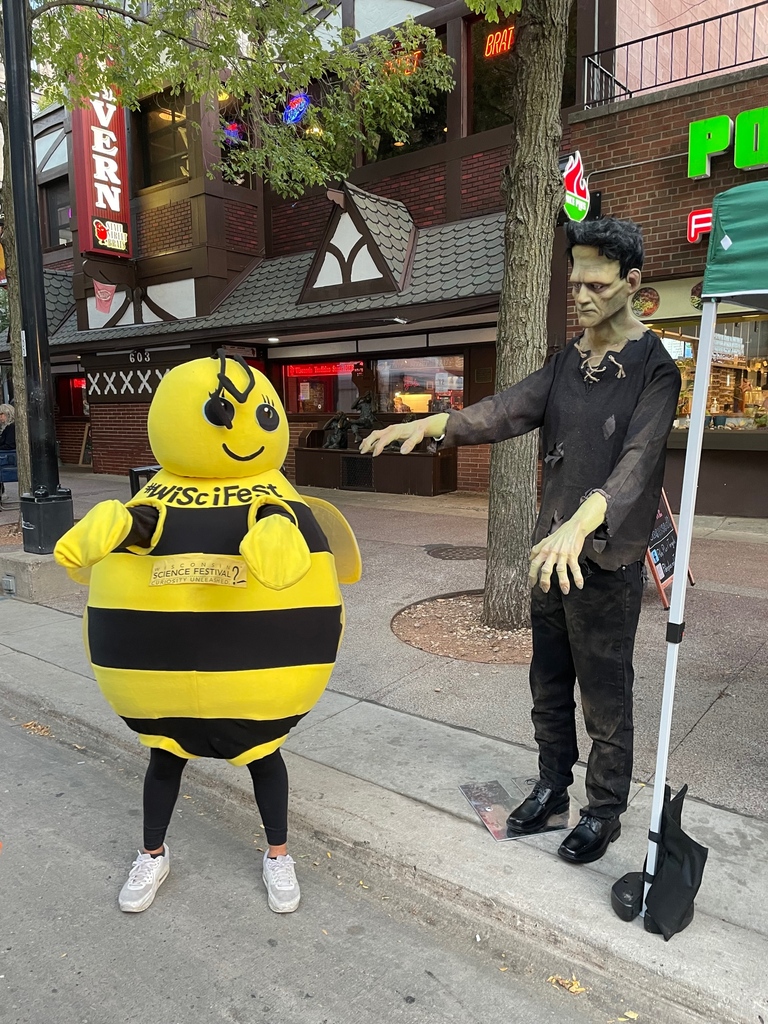 We had fun at Madison Night Market last week. Here's our Frankenstein Tall Figure with #Beesly from #WISciFest (10/16 - 10/22). Mix science into your spooky season! Our extended store hours start tomorrow. Fri 9am - 7pm & Sat 10am - 2pm thru Oct. Stop by #DapperCadaver to say hi!