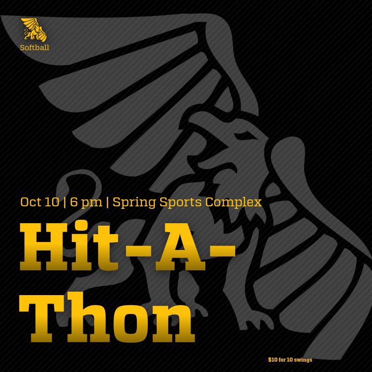 🚨Attention friends, family, fans, and anybody else🚨

Our annual hit-a-thon on October 10 @ 6 pm, and we are opening it up for all of you to participate as well!! 

$10 for 10 swings!
