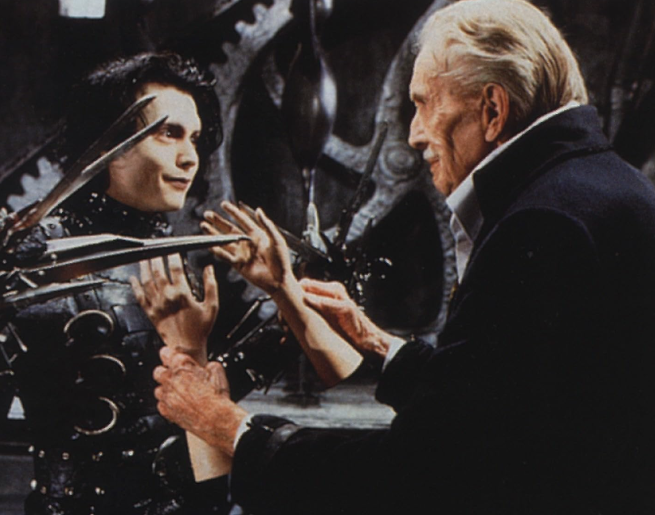 thejoekucharski's tweet photo. #SciFiSeptember
21 Sep: Mad Scientist
Edward Scissorhands (1990)
Sure, Vincent Price's Inventor was kindly but also certifiably mad, too. Right?
#EdwardScissorhands #RIPVincentPrice #MadScientist #TimBurton https://t.co/PAIrGlwLhw