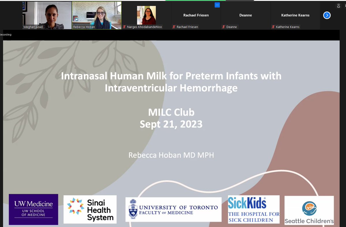 MeghanAzad's tweet photo. #Breastmilk has stem cells... could they help heal brain bleeds in #preemies?
Dr. Rebecca Hoban, Director of #Breastfeeding Medicine at @seattlechildren is speaking to our #MILCclub about her innovative pilot study on intranasal #humanmilk. So cool! 🤓
https://t.co/HZoB7s3Pgg https://t.co/j8LaKrjHhN