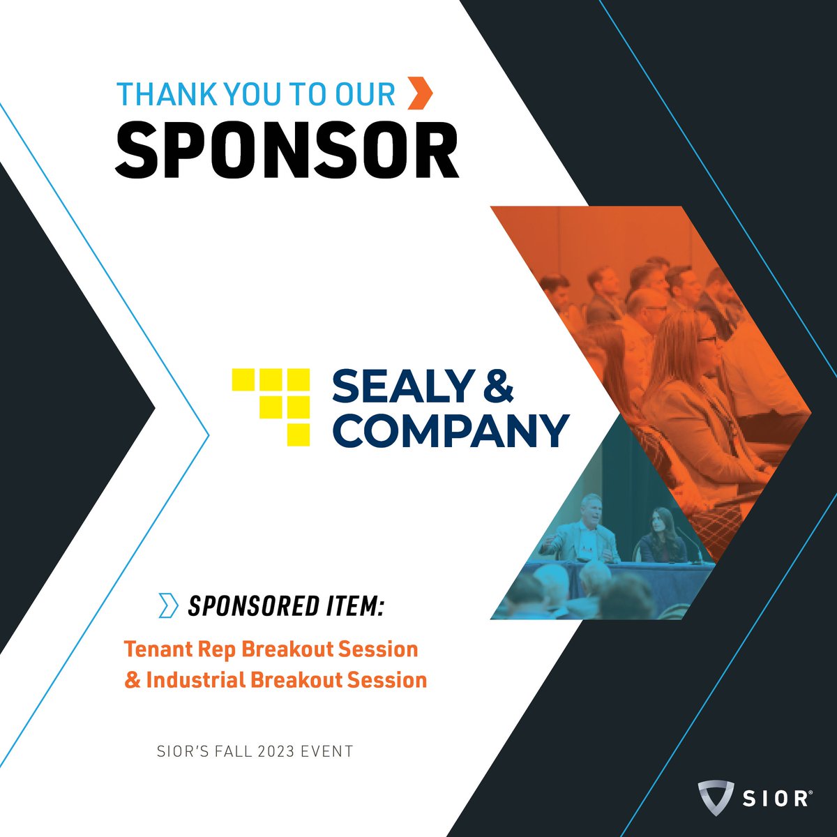 SIORglobal's tweet photo. It's our sponsors who elevate SIOR events to the next level. A huge thank you to our 2023 Annual Industry Partner, @SealyCompany, for their incredible support of SIOR's Fall 2023 Event in Chicago!

#SIOR #CRE #sponsors #SIORFallEvent23 #CREEvent #RealEstateTrends https://t.co/jtlPBgFAtC
