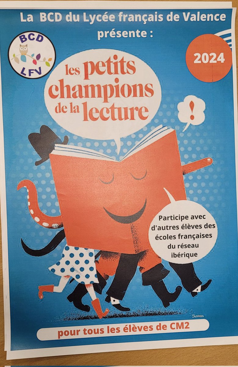Mina FADLI (@fadlimina) on Twitter photo Visite au Lycée français de Valence <a href="/commLFVAL/">LFVAL</a>. La #lecture au cœur des projets des classes et de la #bcd.
Au programme: #jeux, #rallyelecture, rencontres d'auteurs...
#lespetitschampionsdelalecture Visite au Lycée français de Valence <a href="/commLFVAL/">LFVAL</a>. La #lecture au cœur des projets des classes et de la #bcd.
Au programme: #jeux, #rallyelecture, rencontres d'auteurs...
#lespetitschampionsdelalecture