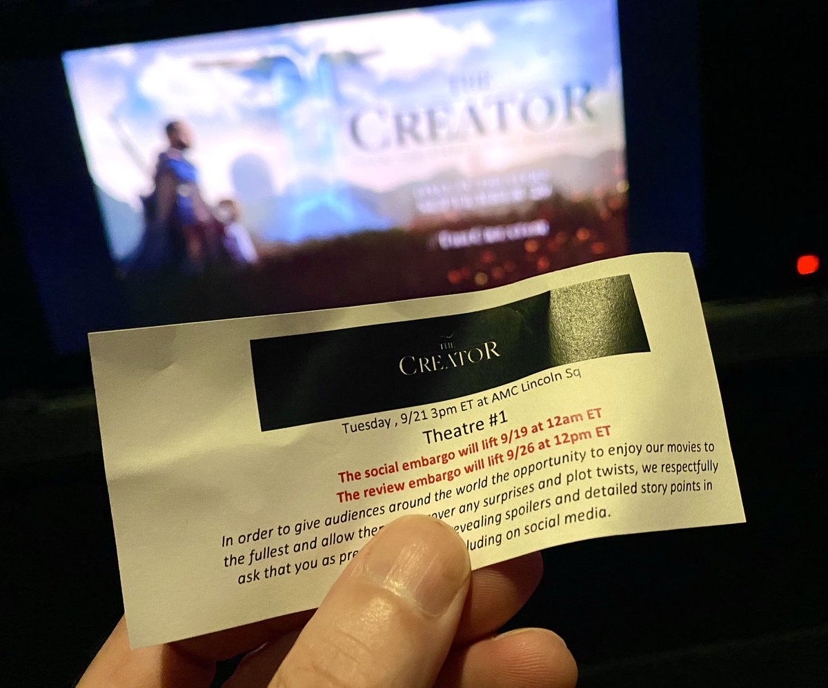 #TheCreator: Excited to get an advanced screening invite! Coverage planned for the upcoming issue of <a href="/post_magazine/">Post Magazine</a>  
 #filmmaking #postproduction #vfx #soundtrack