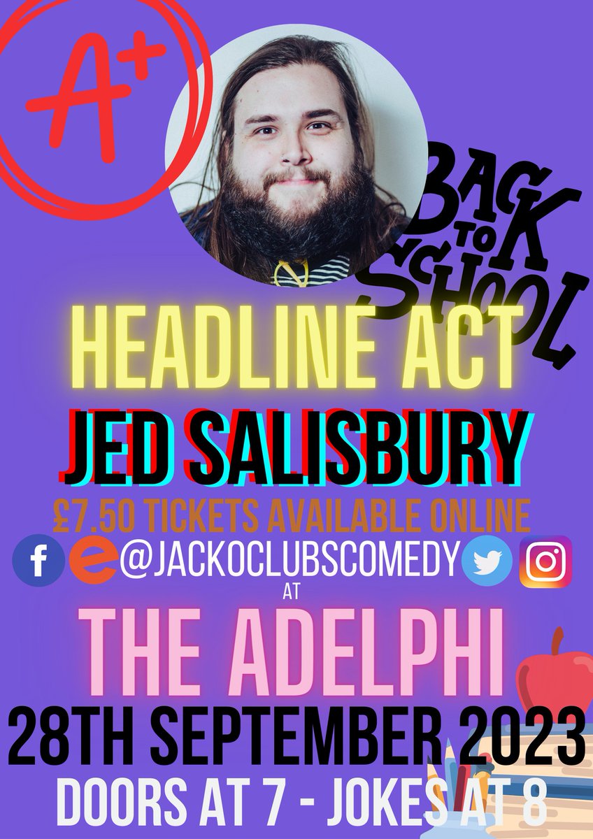 🎙 Comedy!

<a href="/Jedandbreakfast/">Jed Salisbury</a> is at <a href="/AdelphiLeeds/">The Adelphi</a>!

28th September 2023

7:30pm

£7.50 tickets (in replies)

Honestly, tell me what you're waiting for?!

#Leeds #ThingsToDo #ThingsToDoLeeds #ComedyLeeds #WestYorkshire