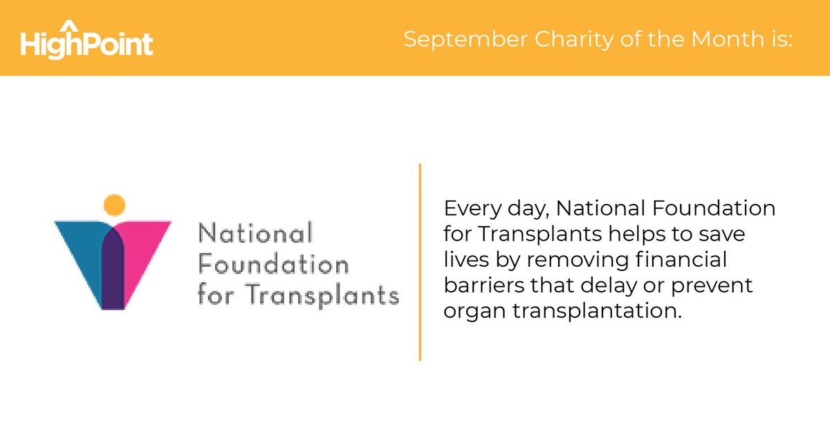 HPDigitalInc's tweet photo. To learn more about our charity of the month, click here: https://t.co/PxugL25U7G #HighPoint #Charity #Philanthropy #OrganTransplant #HighPointDigital #Donate https://t.co/lzUvJrwzLg