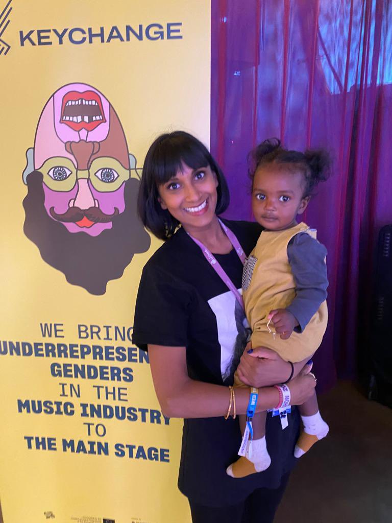 Inspiring day @Reeperbahn_Fest attending here with my agent / sidekick 👶🏾😂 shout out to <a href="/KeychangeEU/">Keychange</a> for giving parents like me the practical support to attend with my family &amp; for creating a space for the very much needed conversation around parenthood &amp; the music industry