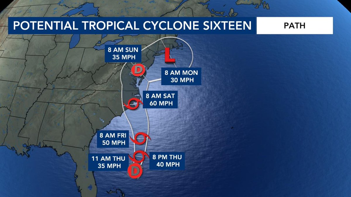 IMPORTANT UPDATE: Tropical Storm Ophelia will likely make landfall in NC this weekend with max winds of 50-60 mph at the NC Coast. We warned you that a tropical system could spin up fast.
We will see heavy rain/gusty winds Friday Night. Join me on WRAL for town-by-town impacts.