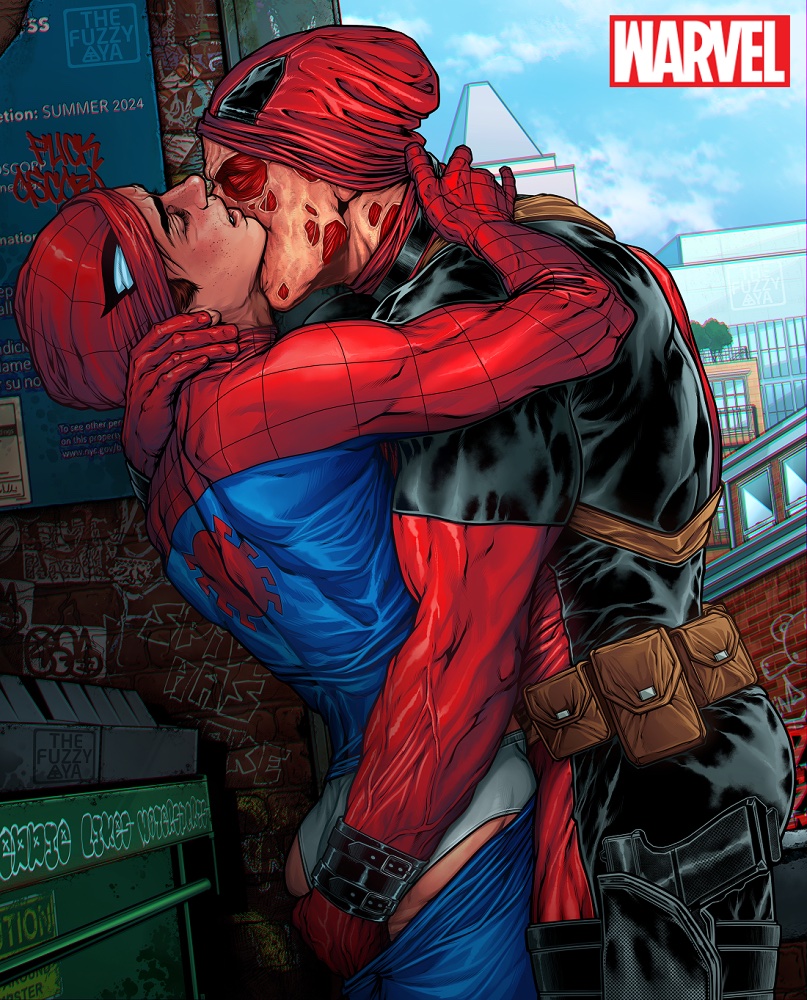 thefuzzyaya's tweet photo. Some Spideypool action https://t.co/kUKdgM4MDF