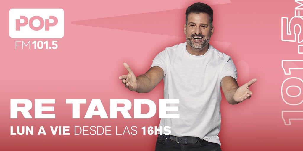 AIRE | Ya llega #ReTarde con
<a href="/SoyListorti/">José Maria Listorti</a> ¡y un gran equipo! ❤️‍🔥

<a href="/porahiyaexiste/">No soy Noelia</a> <a href="/DiegoArvilly/">Diego Arvilly</a> <a href="/vazquezmartinok/">Martin Vazquez</a> <a href="/t23augusto/">Augusto Finocchiaro Preci</a> 

¡Escuchanos en vivo hasta las 19hs!

💻 Youtube: Radio Pop 101.5
📲 Web: radiopop.fm
🎧 App: Radio Pop 101.5 FM
