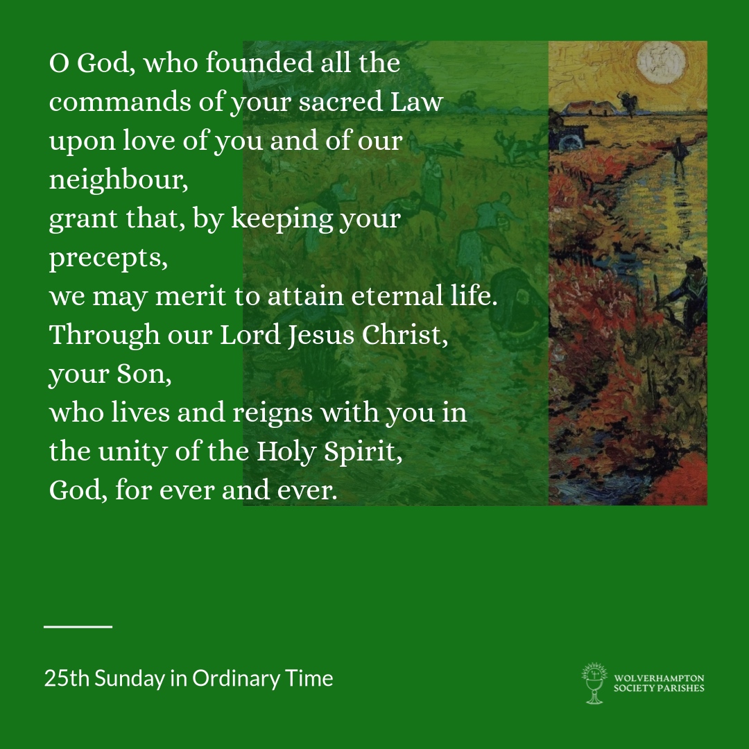 SPWolverhampton's tweet photo. Come and join us in our prayer for the day on the 25th Sunday in Ordinary Time. Amen.

#PrayerForTheDay https://t.co/O8X9HwLlN6