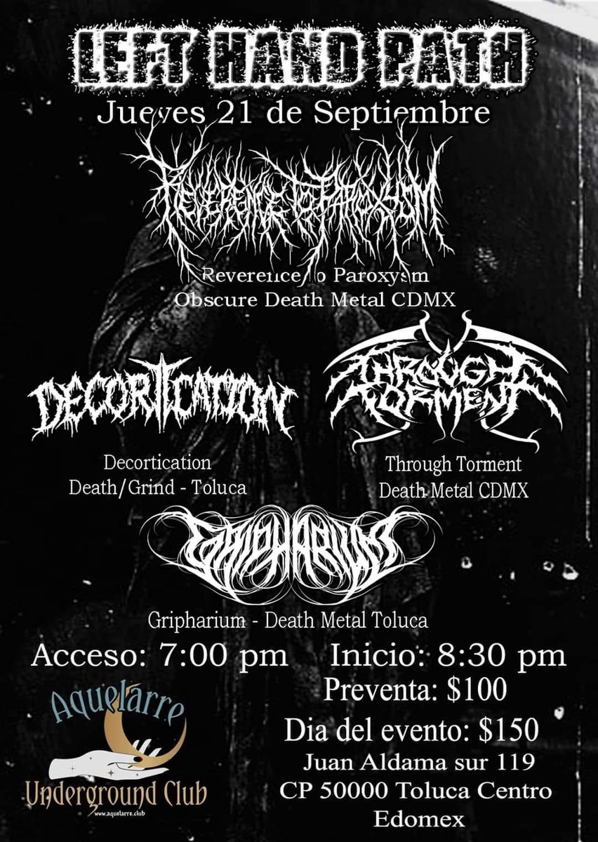 BBeat105's tweet photo. Hoy, 21 de septiembre, estos conciertos:

- #Inoxia, @secondofsilence, #Zadic, #Dreadband y #Douchebagz en #LaPiedad. #LifeAfterDeathHorrorFest 

- En #Toluca, el #LeftHandPath con #ReverenceToParoxysm, #Decortication, #ThroughTorment y #Gripharium 

#StayBlast
#BlastBeat105 https://t.co/2qa7t4C3gA
