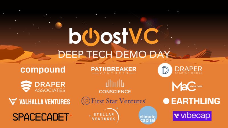 Boost VC Deep Tech demo day is in 2 weeks and today we announce the VCs we partnered with to make it happen! 🔥

👉 If you are a VC or Angel looking for seed stage Deep Tech startups, register here: boost.vc/rsvp

<a href="/climatecap/">Climate Capital</a> backs exceptional founders addressing
