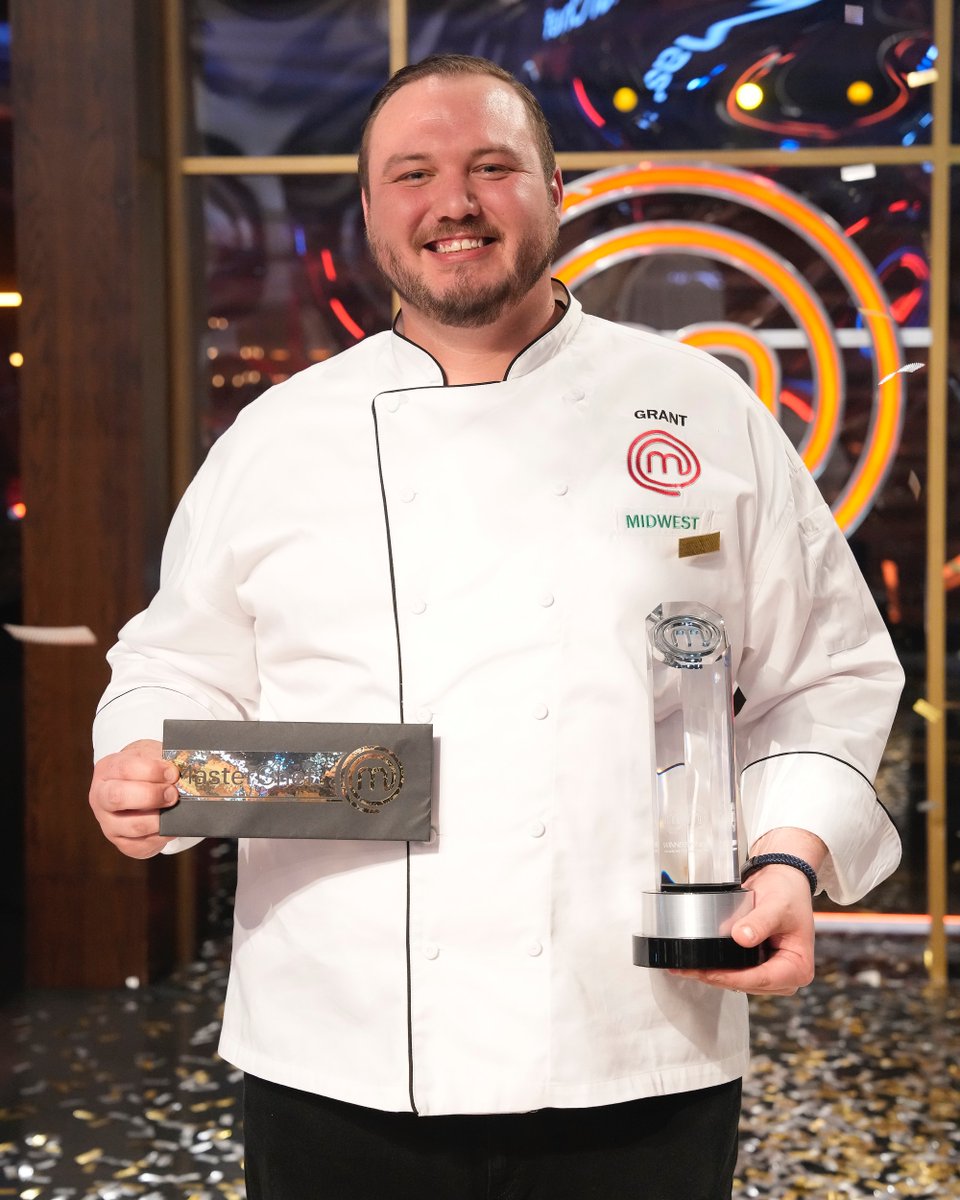 MASTERCHEFonFOX's tweet photo. From an Iowa brewery to America's next great #MasterChef. 🏆🇺🇸

Congratulations @grant_gillon! We can't wait to see what you do next. 🧡 https://t.co/an39fLqO4Y