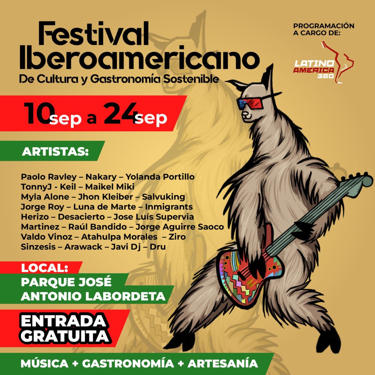 EmanagersM's tweet photo. Todo lo que necesitas saber sobre el Festival Latinoamérica360 🌎 en un vistazo. ¡Apunta 📅 las fechas y únete a nosotros 🙌!"

Conciertos organizados por @latinoamerica360oficial ✈️ y @aibgastro🍴

🎶 #emanagersmusic 🎵 #maikelmiki 🎤
#YolandaPortillo 🎼 #EmanagersMusicLive 🎸 https://t.co/emo3kovPus