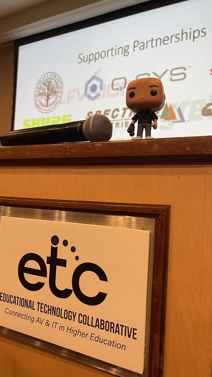 BaldAVGuys's tweet photo. Oh hey again #notgeorge #etcprez is it time for the sponsor showcase!!! @Ed_Tech_Collab #etc2023 https://t.co/s41xGSTZyc