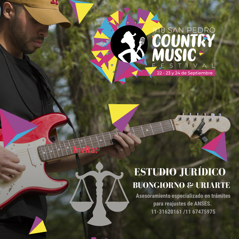 Country2com's tweet photo. ESTUDIO JURÍDICO  BUONGIORNO &amp; URIARTE
Asesoramiento especializado en trámites para reajustes de ANSES.  11-31620161 /11 67475975
#festivalcountrysanpedro #spcmf2023 #countrysanpedro #sanpedro https://t.co/GgDYrwjNbi