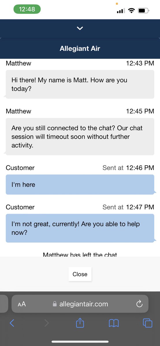 MrsPoulsen_'s tweet photo. I find is strange my post keeps disappearing. This is honestly ridiculous, @Allegiant. And the problem I’m dealing with is even more ridiculous than your customer service. Hire more staff!! https://t.co/vAUOVjiUWG