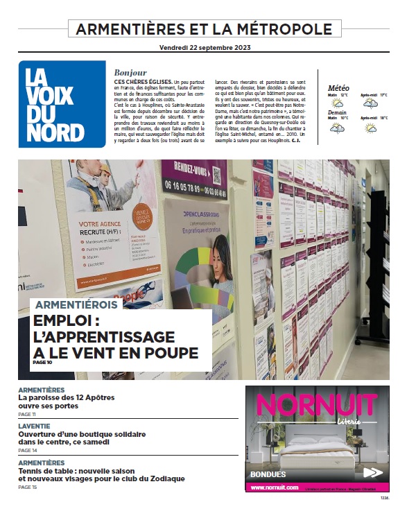 Bonjour ! Voici la Une locale de votre édition de ce vendredi. Bonne journée
