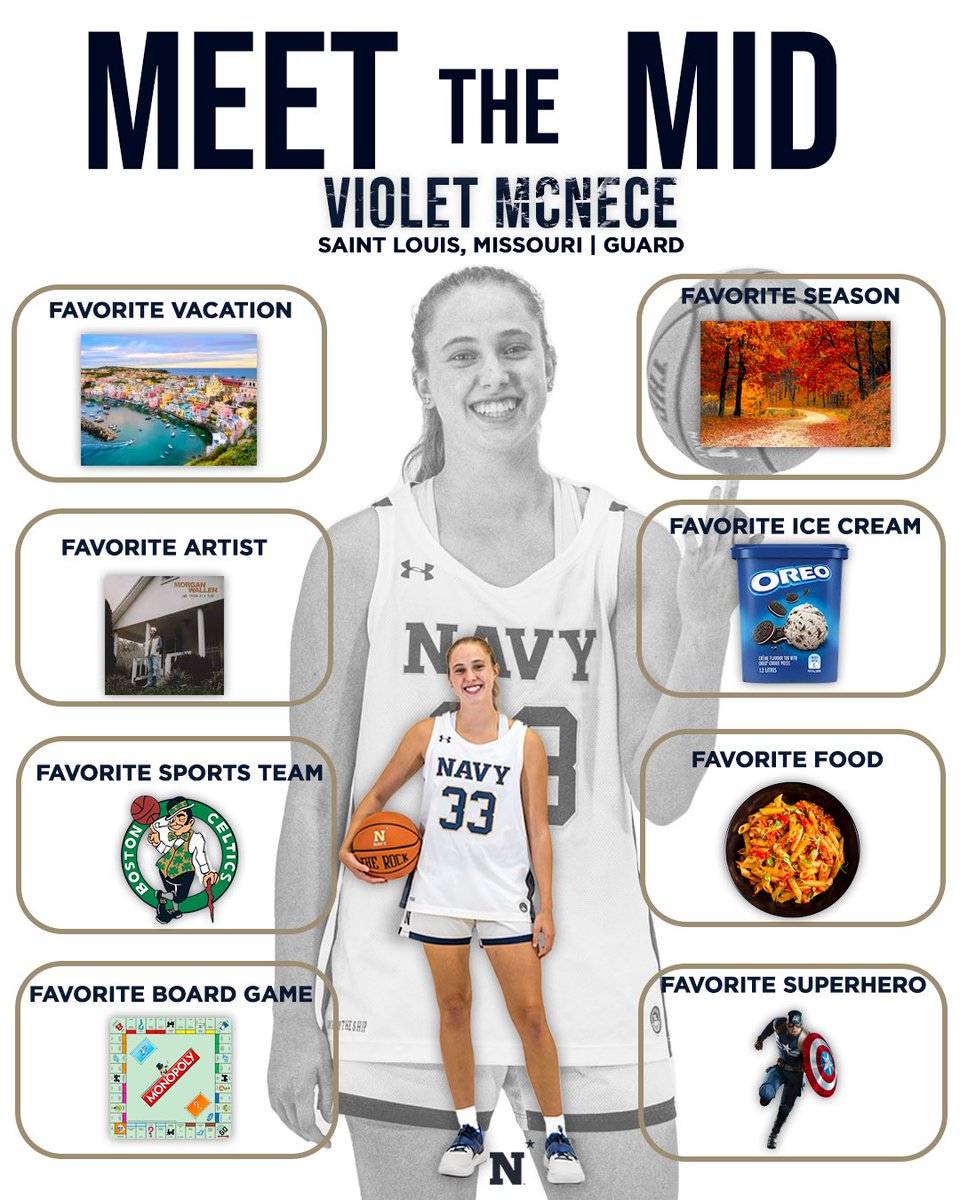 Meet the Mid! Get to know <a href="/VMcnece/">Violet McNece</a> ⚓️🏀

#GoNavy | #Impact