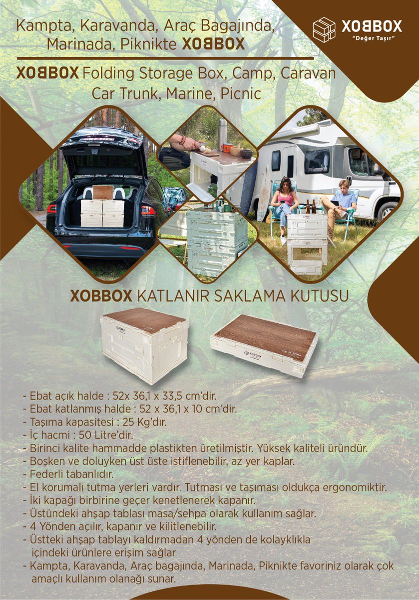 xobboxcomtr's tweet image. XOBBOX Katlanır Saklama Kutusu
#xobbox #xobboxkatlanırsaklamakutusu #xobboxfoldingstoragebox #foldingstpragebox #camp #caravan #cartrunk #marin #picnic #kamp #karavan #bagaj #marina #piknik #camping #caravanlife #caravaning #outdoor #doğa #çadır #DolarTL