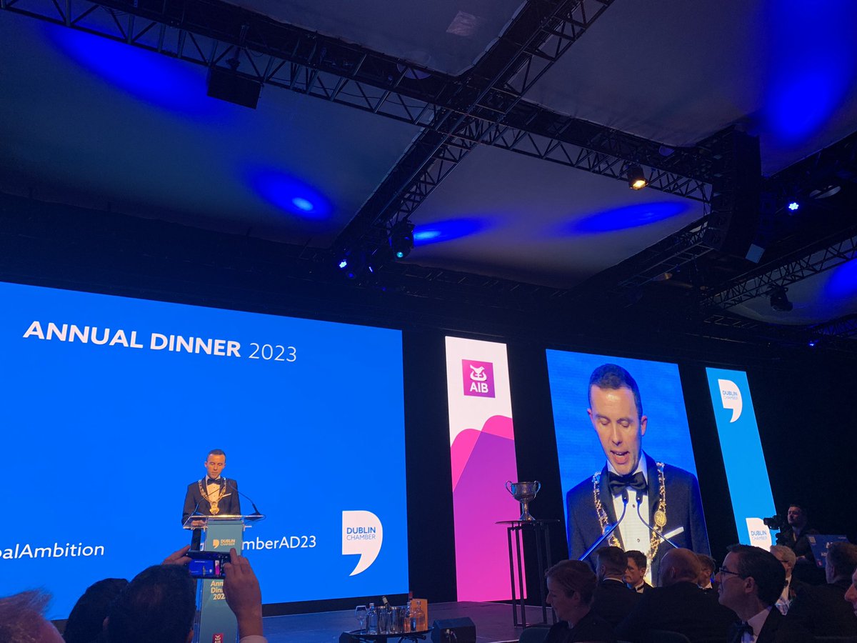 Great to be at @DubCham annual dinner. #chamberad23 #globalambition