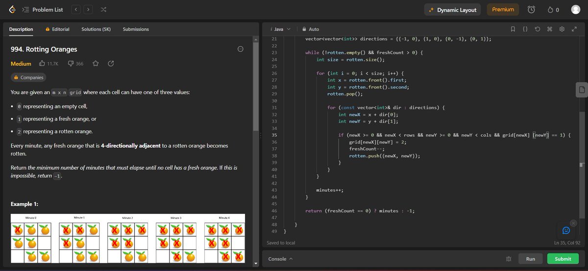RituS2003's tweet photo. #100daysofcode
Day : 85 
Topic : Graphs  
Today I Solved The Rotten Oranges problem. 

#problemsolving #problem #codingchallenge #practice #codingpractices #graphs #CodingJourney #LearningAndDevelopment #CareerDevelopment #SoftwareDevelopment #StayCurious #TechCommunity https://t.co/8IIJfHrPsR