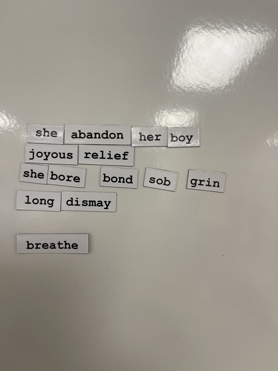 MrDsRoom's tweet photo. Engaged my seniors with #poetry magnets. Thought I’d share their creations. https://t.co/ZrxXcqgKJv