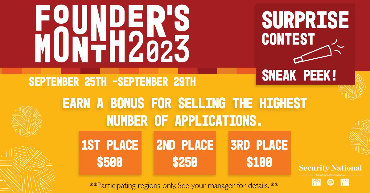 SNLaBetterWay's tweet photo. 👉 👀SURPRISE CONTEST #1 Sneak Peak  👀 👈
Contest begins Monday, September 25th. Submit the highest number of applications for a bonus! Contest ends Friday, September 29th at 10:30 AM MST.

**Participating regions only. See your manager for details.** https://t.co/MUDUPDkpE3