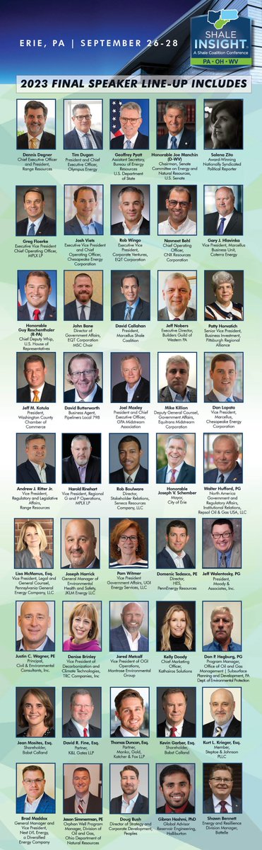 SHALE INSIGHT® 2023 is ONE WEEK AWAY! Register today to hear directly from the nation’s foremost energy leaders as this year’s speaker lineup explores the next frontier of Appalachian energy production. marcelluscoalition.org/shale-insight/…