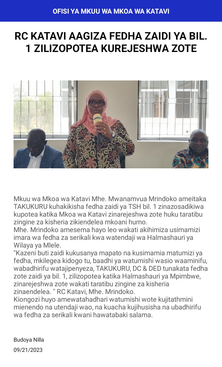 Jifunze kila siku mambo moto moto Katavi