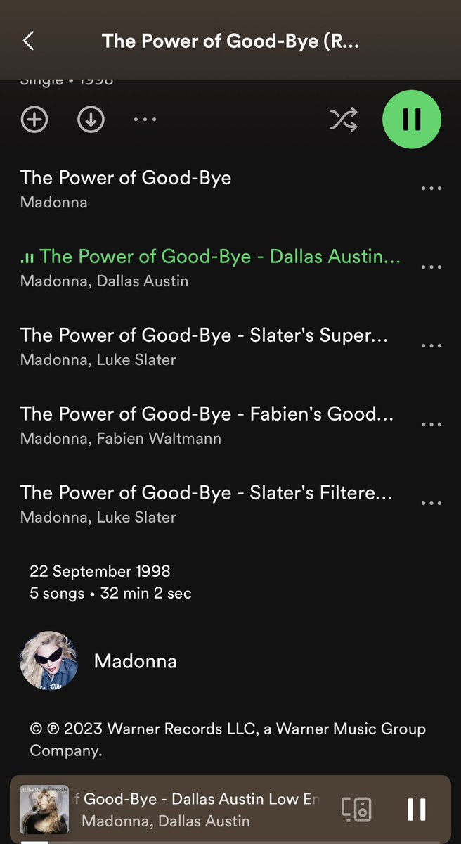 GregvsMatt's tweet photo. To celebrate the 25th anniversary, Madonna has released The Power Of Goodbye (Remixes) to digital and streaming platforms here in Australia 🇦🇺 🎉

Available everywhere at midnight 💙

#Madonna #ThePowerOfGoodbye #RayOfLight25 https://t.co/FYbOLKL3zQ