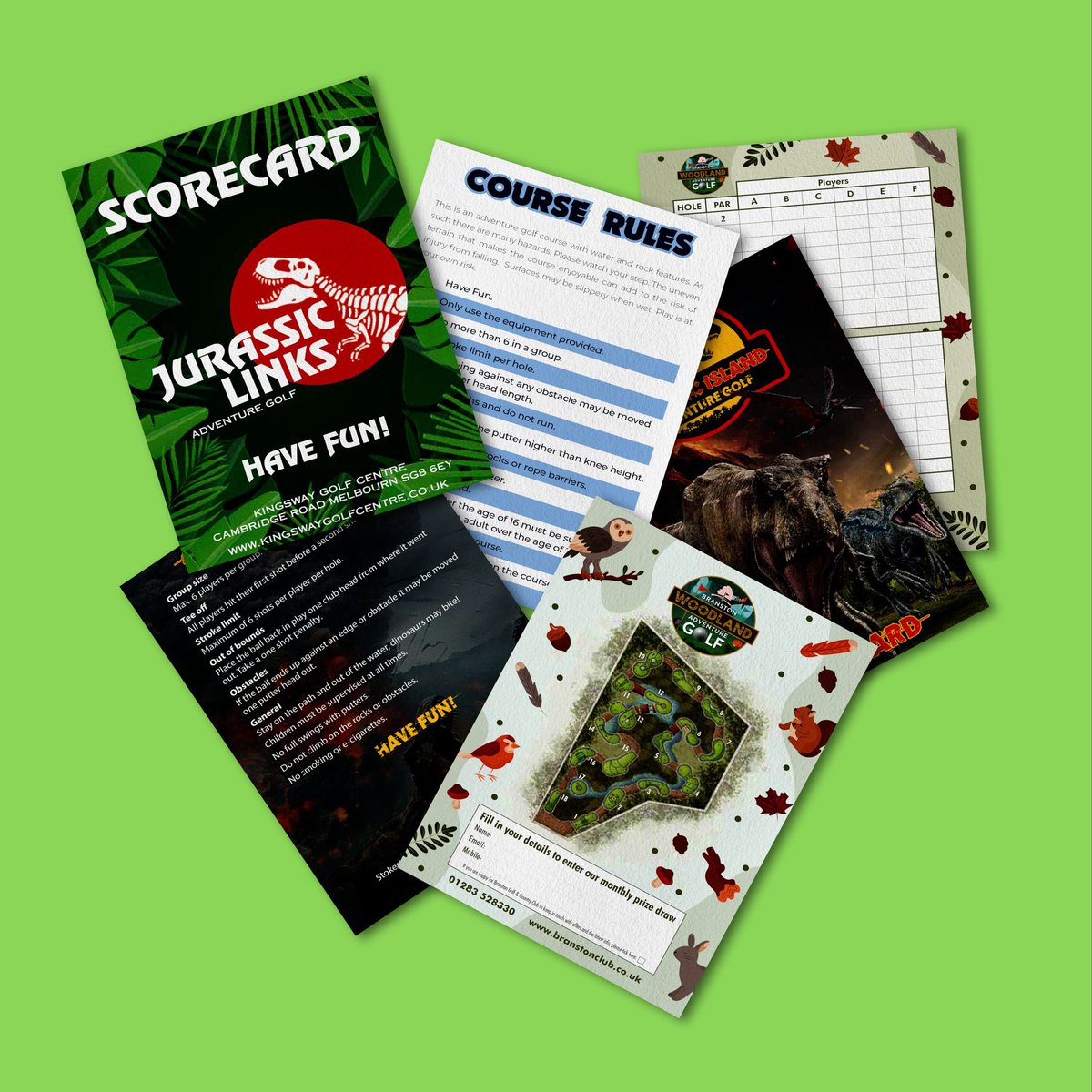 eagleprousa's tweet photo. Did you know that today (21st September) is National Miniature Golf Day... of course you did! But did you know as well as specializing in traditional golf course cards we also design scorecards and maps alike for the weird and the wonderful; from dinosaurs and woodland trails to https://t.co/C8RnWKOvO3