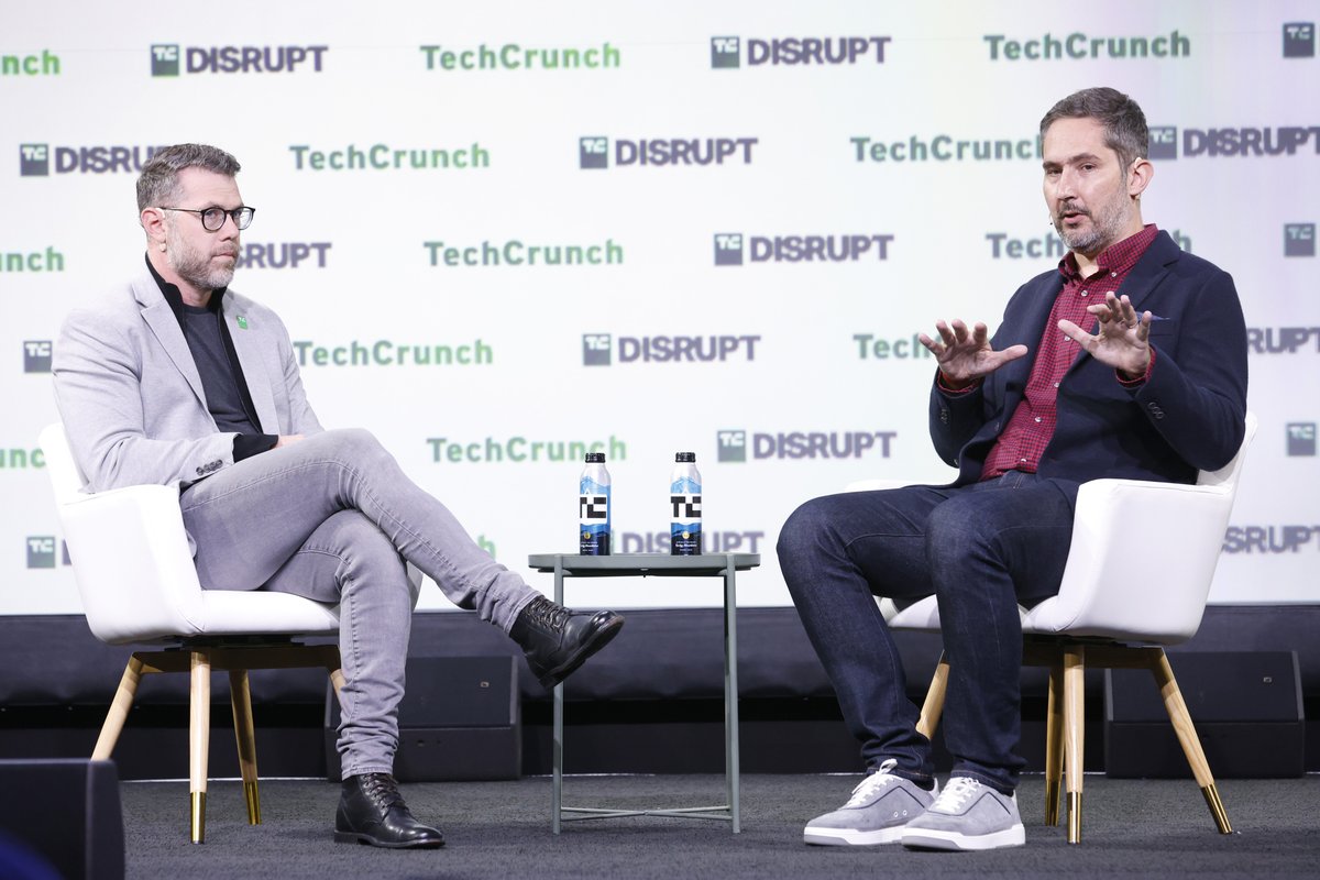 Really enjoyed talking to @Kevin on stage at #TCDisrupt2023 today. Talked about this chaotic social network, Threads, Instagram and of course @Artifact_News! Check it out on TechCrunch.com