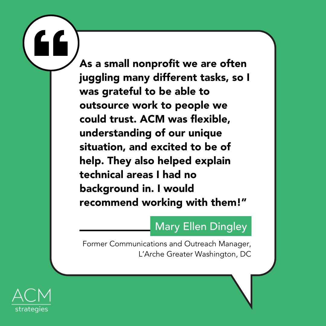 acmstrategies's tweet image. When every hour and every dollar is precious, it&apos;s crucial that your organization has a trustworthy partner.

At ACM, we give visionary leaders and staff their time back. We take pride in helping world changers have the maximum possible impact without burning out.

#1u #nonprofit