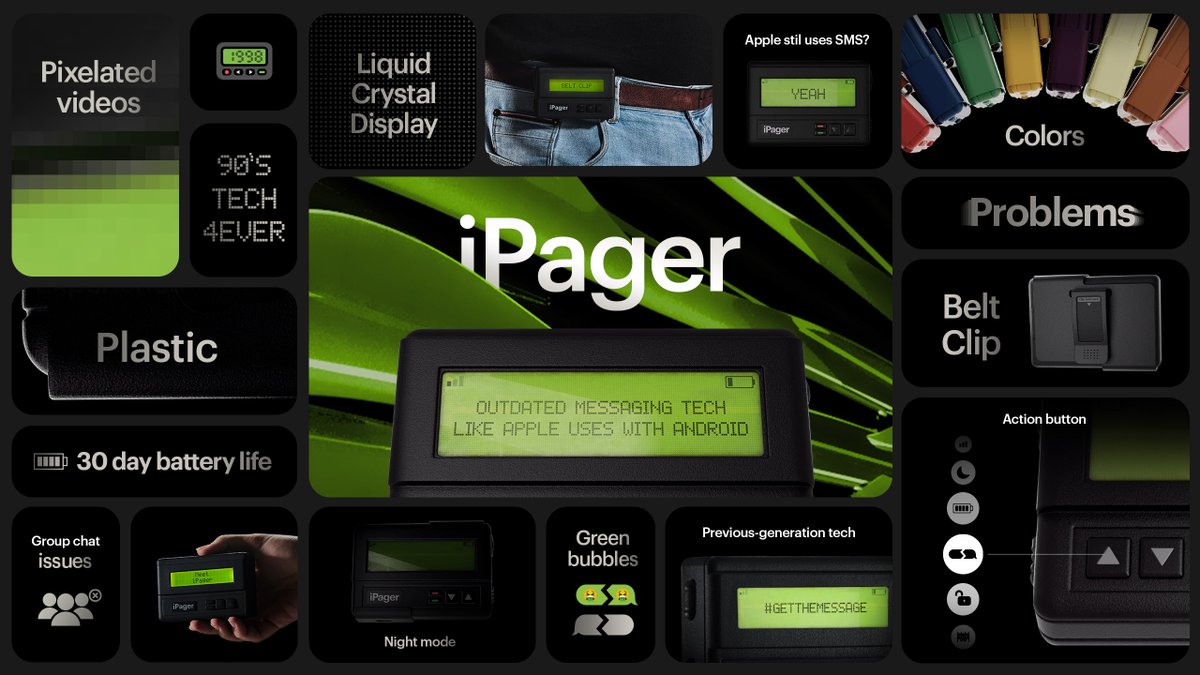 corazzaaaaa's tweet photo. Meet iPager 📟 A mesma tecnologia dos anos 90 que o seu iPhone inda usa https://t.co/HfIMK3q0wd