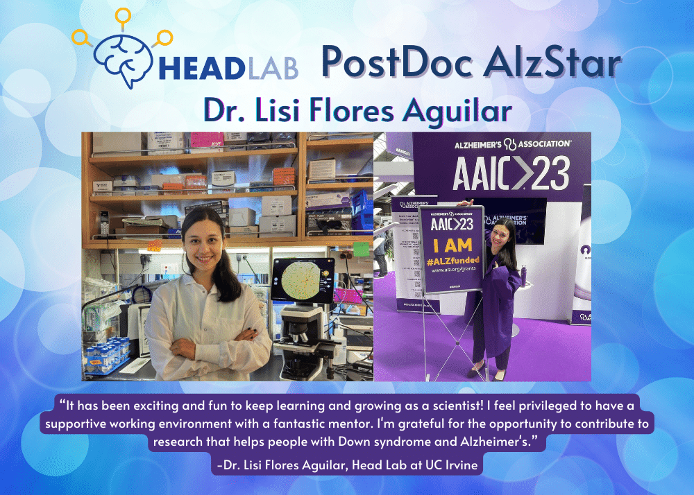 Head Lab (@headlab21) on Twitter photo For #NPAW2023 we’re honoring the Head Lab postdoc stars! Dr. Lisi Flores Aguilar is a biochemist & molecular biologist with a PhD from <a href="/mcgillu/">McGill University</a>! <a href="/Lisi_FA/">Lisi Flores-Aguilar</a> investigates cerebrovascular pathology in people with DS and AD. She's received awards from <a href="/alzassociation/">Alzheimer's Association</a> and <a href="/FondLejeune/">Fondation Jérôme Lejeune</a> ! For #NPAW2023 we’re honoring the Head Lab postdoc stars! Dr. Lisi Flores Aguilar is a biochemist & molecular biologist with a PhD from <a href="/mcgillu/">McGill University</a>! <a href="/Lisi_FA/">Lisi Flores-Aguilar</a> investigates cerebrovascular pathology in people with DS and AD. She's received awards from <a href="/alzassociation/">Alzheimer's Association</a> and <a href="/FondLejeune/">Fondation Jérôme Lejeune</a> !