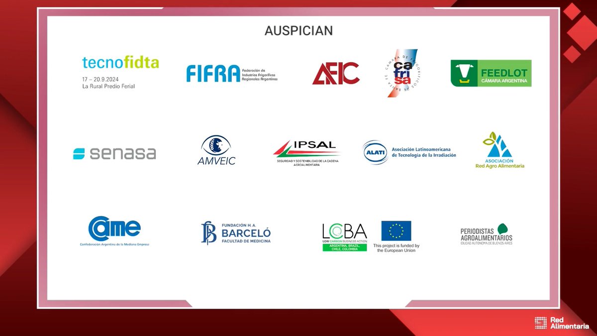 Redalimentaria's tweet photo. 🥩🐂✨Desde Red Alimentaria agradecemos a todos los disertantes, auspiciantes, patrocinadores y asistentes por hacer realidad la Octava Jornada de Ciencia y Tecnología Aplicada en Carne Bovina.
#redalimentaria #jornadacarnica #jornada #carne #industriacarnica #industria https://t.co/wfC1opbupI
