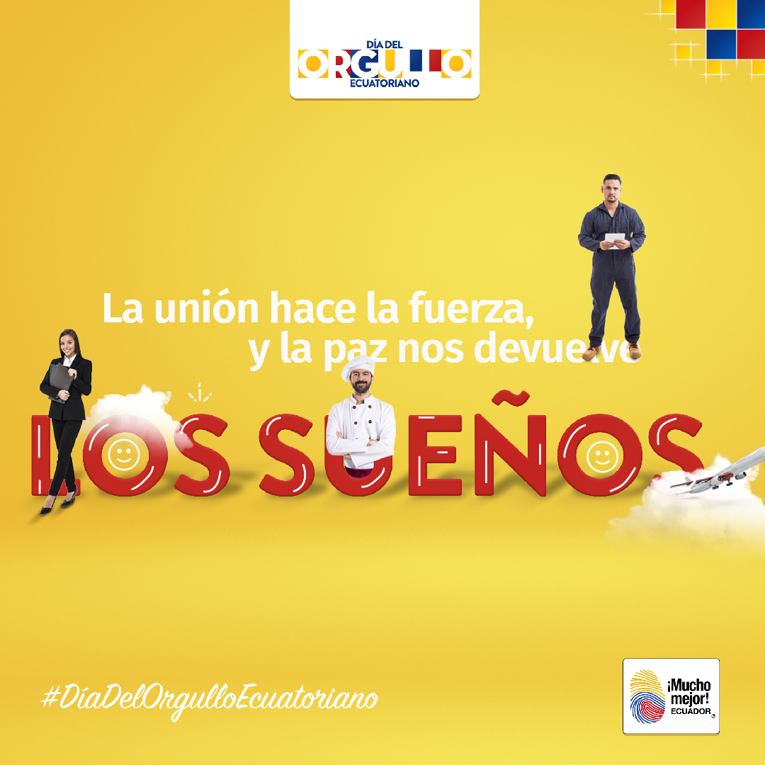 Los ecuatorianos somos luchadores y  perseverantes por excelencia 🙌🏼❤️. Valores que  nos identifican y engrandecen a nuestro país 🇪🇨. 

Este 𝟮𝟮 𝗗𝗘 𝗦𝗘𝗣𝗧𝗜𝗘𝗠𝗕𝗥𝗘, lo celebraremos en el #DiaDelOrgulloEcuatoriano 🟡🔵🔴