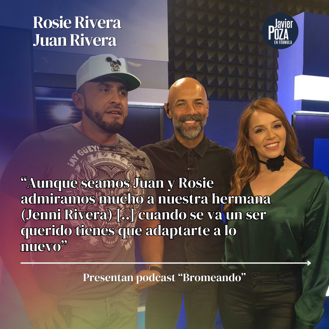 pozainforma's tweet photo. #EnExclusiva con @javierpoza, Juan y Rosie Rivera presentaron detalles sobre su nuevo proyecto #Bromeando, un podcast con un toque humor. Además, hablaron sobre cómo se adaptaron a vivir sin su hermana, Jenni Rivera, tras su lamentable muerte. ¡Chécalo! https://t.co/psx2xV4FLv https://t.co/xjniYX33HW