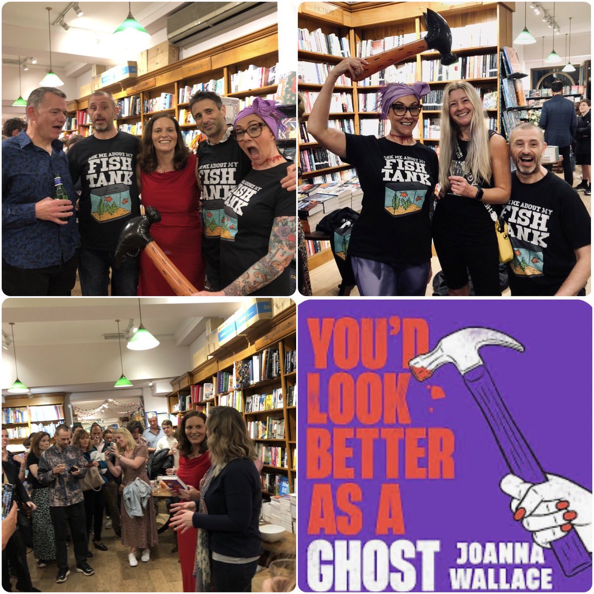 Amazing night celebrating the publication of @JoWallaceAuthor #YoudLookBetterAsAGhost lovely to catch up with @TinaBakerBooks (and Geoff!) @JoyKluver @JaniceHallett @guymorpuss Thank you @ViperBooks 👻 🐍