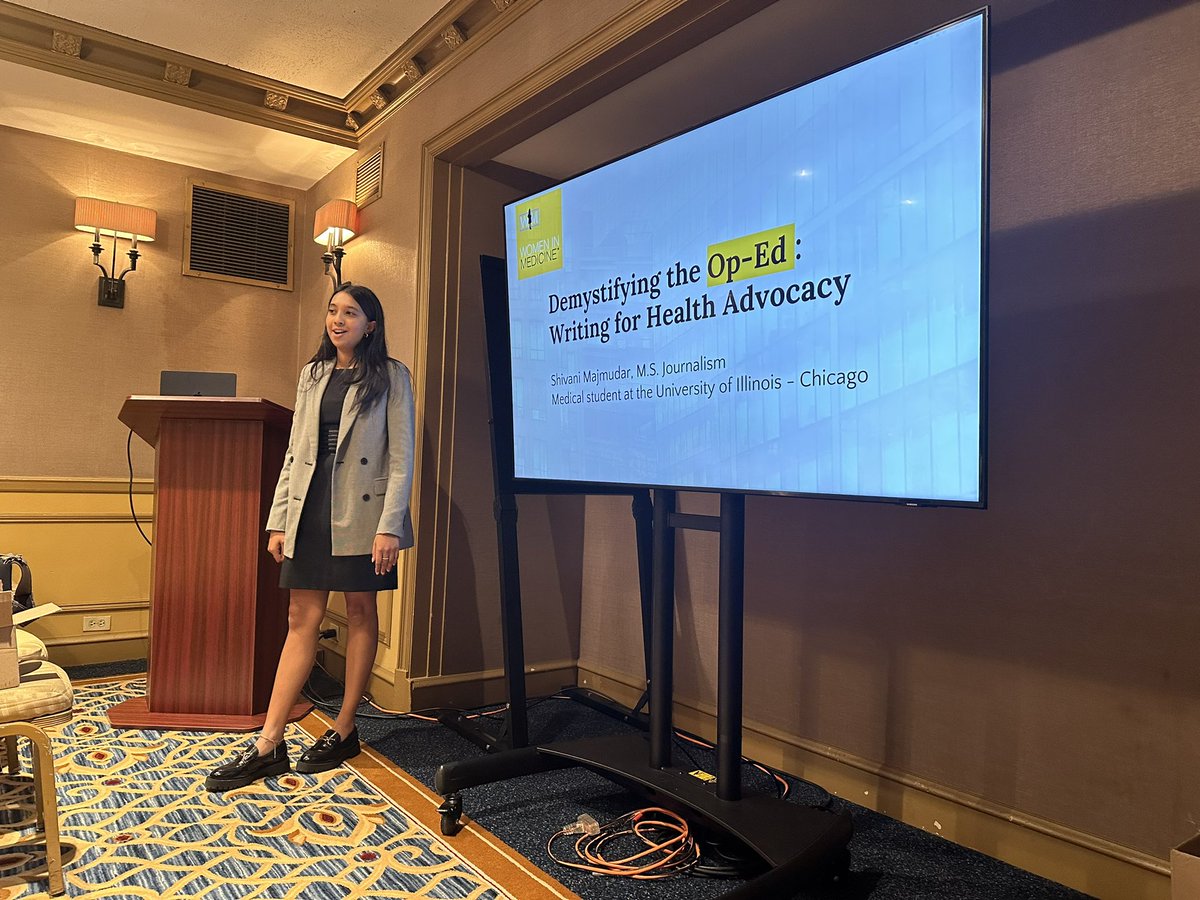 Enjoying seeing our @WIMSummit volunteers learn from <a href="/spmajmudarr/">Shivani Majmudar, MSJ</a> about how to write an Op-Ed to get us started today at the student pre-conference! #wimstrongertogether