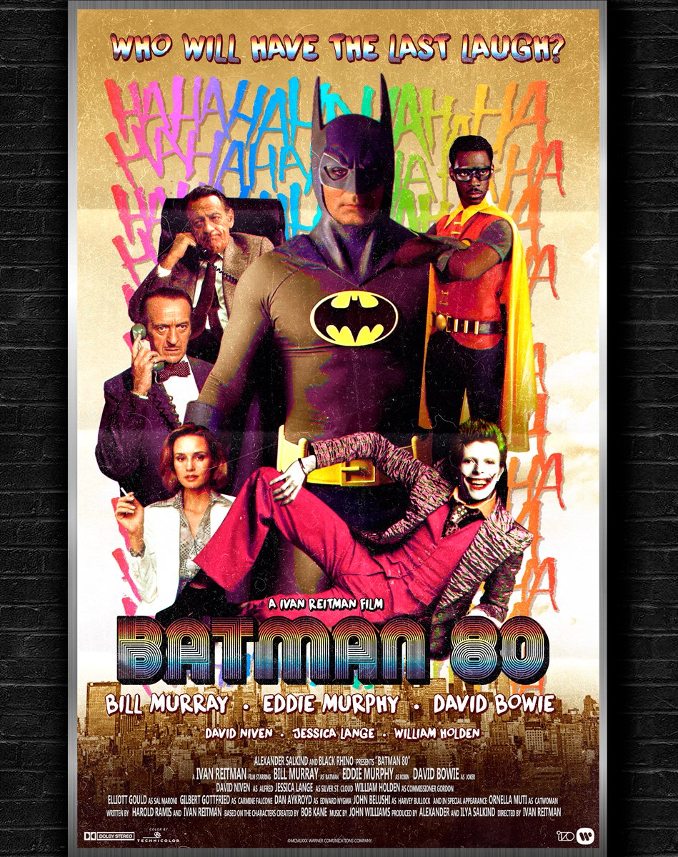 Finalizando as atividades do #BatmanDay trago aqui o cartaz do Universo onde o filme do Batman do Ivan Reitman, com Bill Murray e Eddie Murphy nos papéis de Batman e Robin e DAVID BOWIE como o Coringa realmente aconteceu!!! #Helluniverses