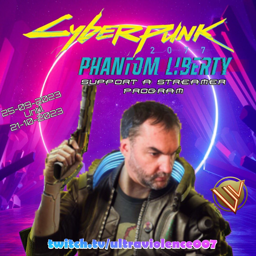 uvtime2's tweet photo. I got in!!! I am so excited to let you know that I’ve been selected for the Cyberpunk 2077: Phantom Liberty support a streamer program. Come join the fun from 25th Sept at https://t.co/zp0ObidRwt @CyberpunkGame @RTalsorianGames @CDPROJEKTRED #supportastream https://t.co/IxluvJDYIh