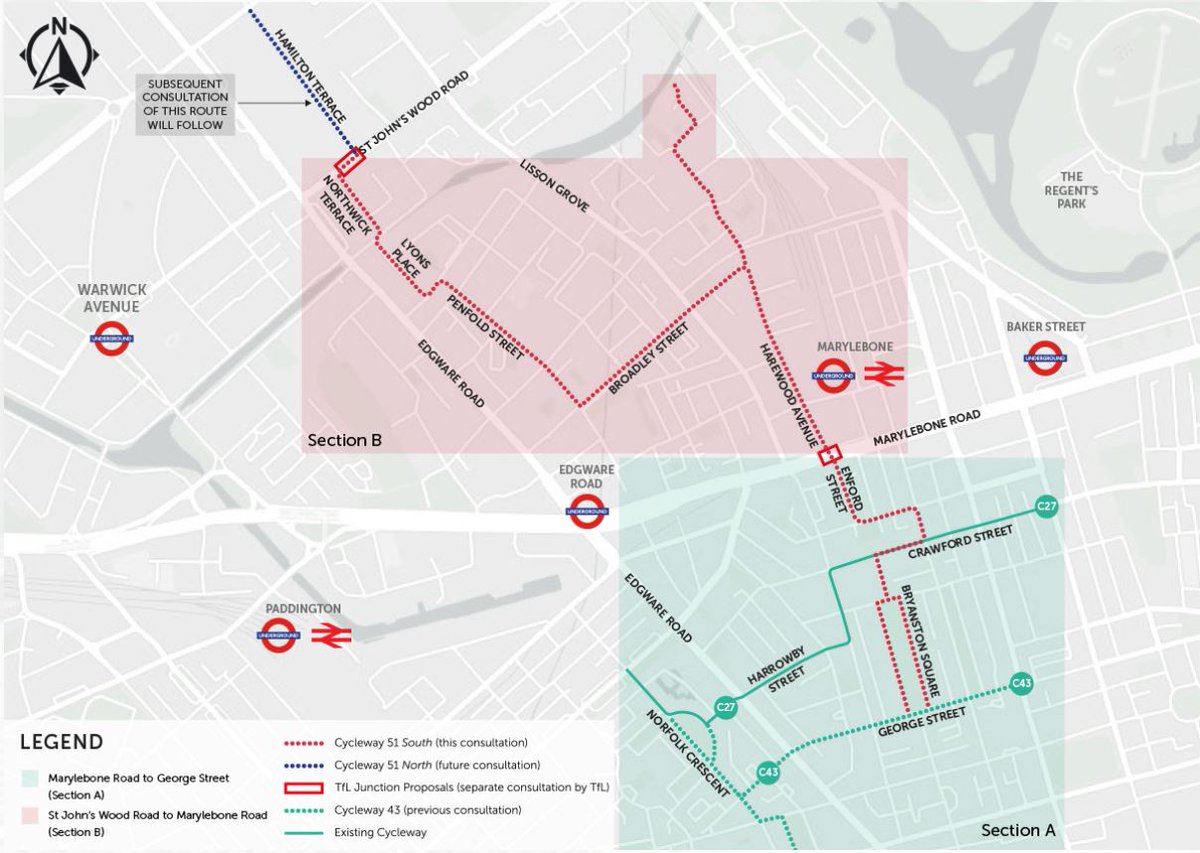 Questions about the proposals to introduce a new cycleway between St John’s Wood and Marylebone? 🚲

Join us at our community engagement event and have your say 🧐 

📅 26 September
🚶  5-8pm
📍  St Mary's Bryanston Square C of E Primary W1H 1DL

No need to book, just pop by 🤗