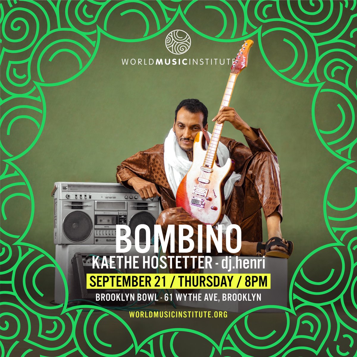 TONIGHT! Get ready for an intimate and electric show from The Sultan of Shred, Bombino! Don't miss a standout set from violinist Kaethe Hostetter and afro-beats by dj.henri kicking off the show 🎸 🎟️ Tickets still available at brooklynbowl.com