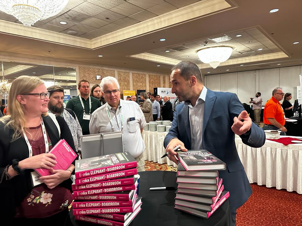 CyberElephantB's tweet image. Last week, @MatGorge spoke @DataConnectors as a Keynote Speaker and hosted a book signing. Meet Mathieu, CEO of @VigiTrust, a sought-after international speaker. Dive into his insights on cyber accountability. Listen to his book: amazon.co.uk/Cyber-Elephant… #StLouis #CyberSecurity