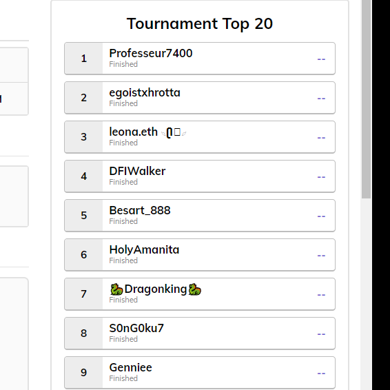 This was the final table of the 12th #DeFiChain Poker Night.😍 

Congrats to all of you. 🥳🎉

1. @eth01james 🏆
2. @FeatherSSS_NFT 🥈
3. @foreverleona_ 🥉
4. DFIWalker
5. Besart_888
6. <a href="/holy_amanita/">🍄AmanitaMuscaria🍄 ❤️ Memecoin</a>
7. <a href="/B_DragonKing_M/">Black DragonKing Mining</a>
8. @S0nG0ku7
9. <a href="/genn_zee/">Genniee</a>

<a href="/defichain/">DeFiChain</a> #TexasHoldem