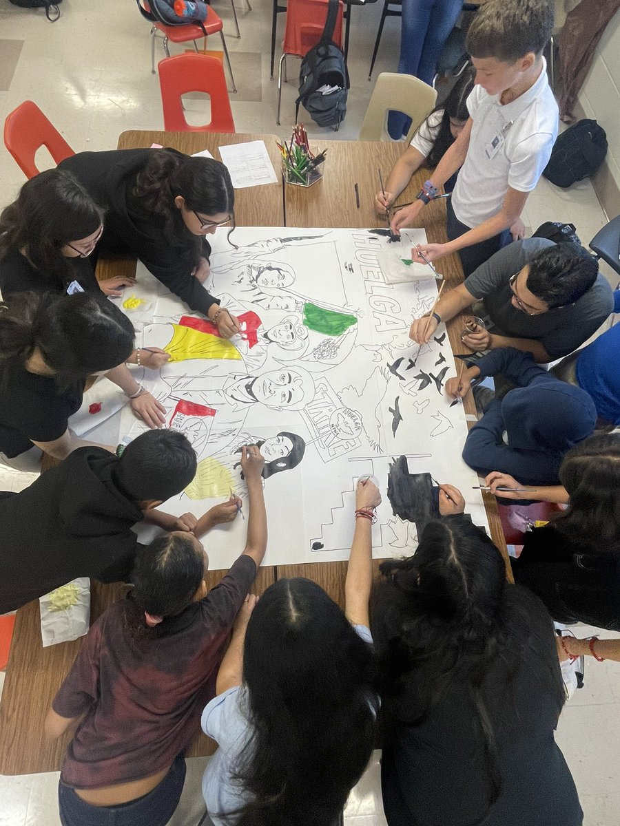 Travis Art Department is crating an amazing mural in honor of #mCesarChavez for #HispanicHeritageMonth2023 
All grade levels have their role in this amazing project! We cannot wait to show you the final results!