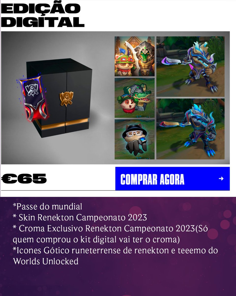 Mysthelol's tweet photo. ✨ Ai ai esse mundial chegando ❤ sem duvidas e a melhor época do ano 😍
Obs: Os conteúdos estão em Euro, então se converter direitinho dá:
*Conteúdo Digital → 341,23 reais
*Conteúdo Colecionador → 656,22 reais *Cotação do Euro nesse momento
#LeagueOfLegends #RiotMerch #LoL https://t.co/Ls0OFa6XKf